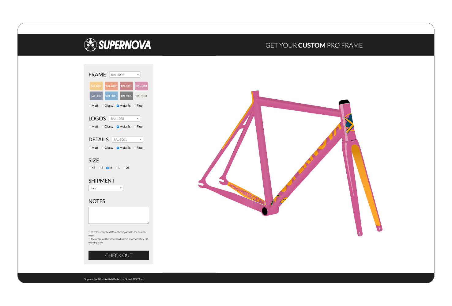 Brick Studi_ supernova bikes configuratore